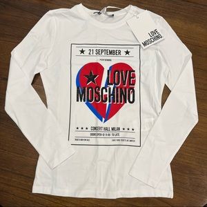 Rare LOVE MOSCHINO Graphic Long Sleeve Tee